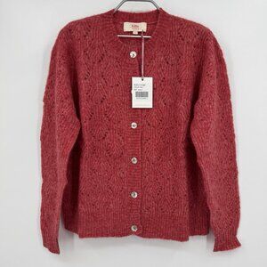 Kilte Collection Brooke Cardigan Sweater Women's sz 2 M Red Alpaca-Cashmere-Wool